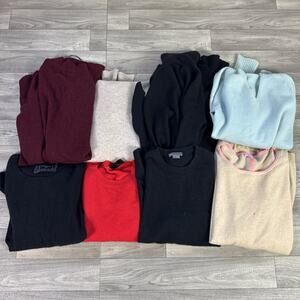 Lot of 8 - 100% Cashmere Sweaters Craft DIY Cutter Upcycle Black Red 3lb 10oz